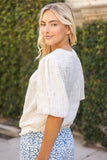 Ivory Floral Short Sleeve Top