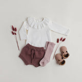 White Ruffle Collar Long sleeve bodysuit 6-12 Mo