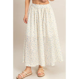 Ivory & Blue Floral Midi Dress Set