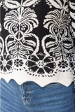 Black & White Scalloped Hem Sweater