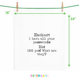 Hacker + Password Funny Towel