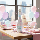 Pastel Birthday Party Hats Prosecco Bottle Wrap