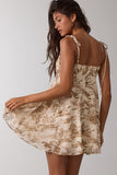 Olive & Brown Floral Mini Dress