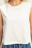 Sleeveless Open Tie Side Tee