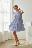 Blue Striped Star Dress