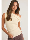 Cream Asymmetrical Sweater Tank