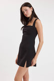 Black Side Slit Mini Dress