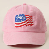 American 250 Waving Flag Embroidered Hat