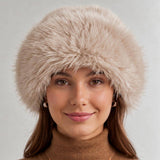 Beige Faux Fur Winter Hat