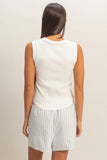 Off White Seam Trim Tank