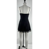 Lace Detail Black Mini Dress