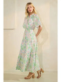 Pastel Floral Eyelet Mid Dress