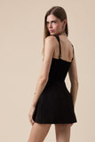 Black Double Pocket Mini Dress