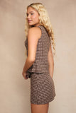 Check Mini Skirt and Vest Set