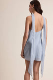Baby Blue Halter Scarf Dress