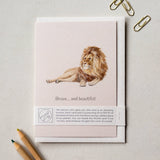 Lion Cute Encouragement Card | Watercolor | Recycled Paper