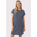 Navy Striped Shift Dress