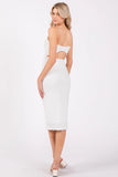 White Cut Out Back Midi Dress