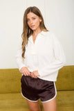 Ivory Knit Textured Polo