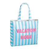 Blue Terry Cloth Vacation Mode Tote