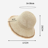 Wide Brim Trim Straw Bucket Hat