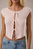 Baby Pink Front Tie Top