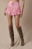 Pink Floral Corset Tie Skirt