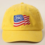 American 250 Waving Flag Embroidered Hat