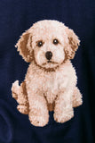 Navy Doodle Puppy Sweater