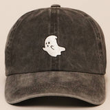Ghost - Black Embroidered Baseball Hat