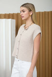 Button Front Sleeveless Cardigan