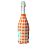 Orange & White Gingham Prosecco Bottle Wrap