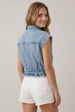 Light Denim Elastic Waist Top