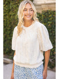 Ivory Floral Short Sleeve Top