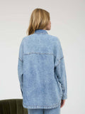 Chambray Long Sleeve Pocket Top