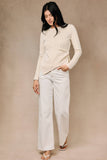 Long Sleeve Side Ruched Asymmetric Top