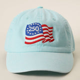 American 250 Waving Flag Embroidered Hat