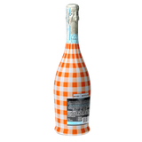 Orange & White Gingham Prosecco Bottle Wrap