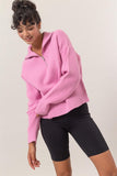 Pink Soft Quarter Zip Sweater