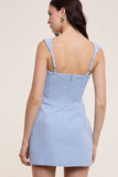 Baby Blue Square Neck Dress