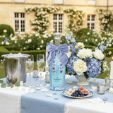 Beau Bottles Blue Linen Bottle Bow