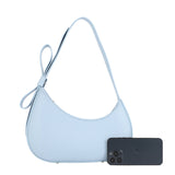 Black - Side Bow U Shaped Shoulder Bag