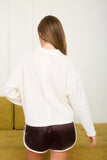 Ivory Knit Textured Polo