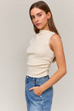Ivory Asymmetrical Sweater Top