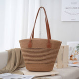 Brown Rope Woven Tote Bag