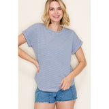 Denim Blue  Soft Stripe Tee
