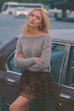 Tinsel Long Sleeve Boat Neck Sweater