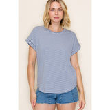 Denim Blue  Soft Stripe Tee
