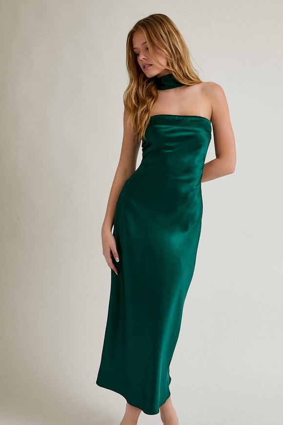 Hunter Green Strapless Maxi Dress