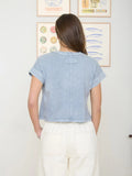 Baby Blue Boxy Short Sleeve Top